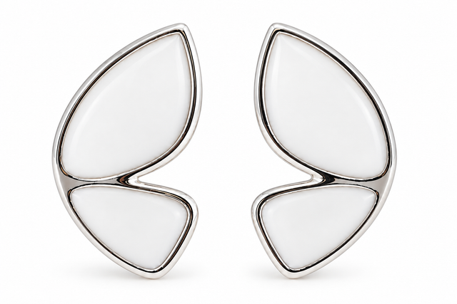 Petal Flutter Silver Stud Earrings