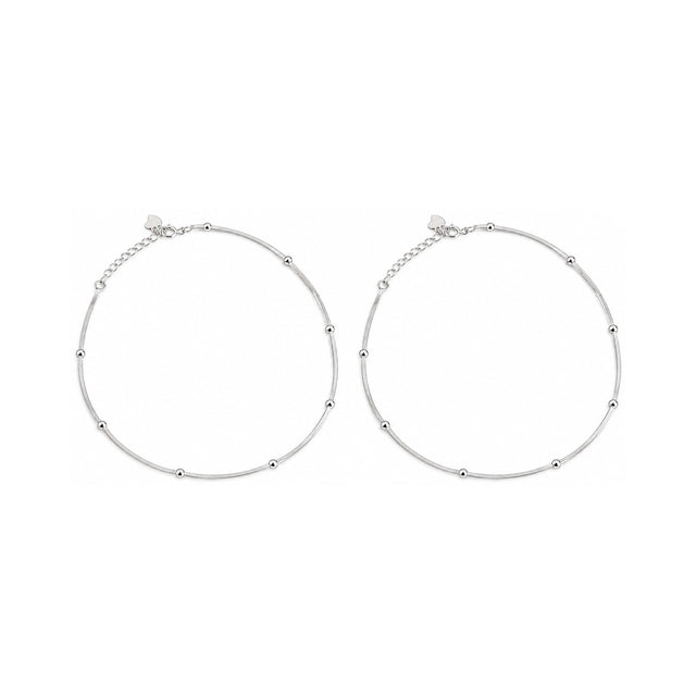 Lumi Orbit Silver Beaded Anklet