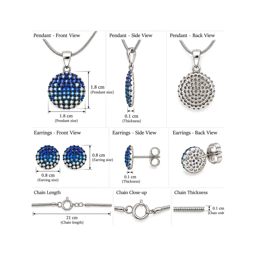 Blue Radiance Crystal Pendant Set - view 3