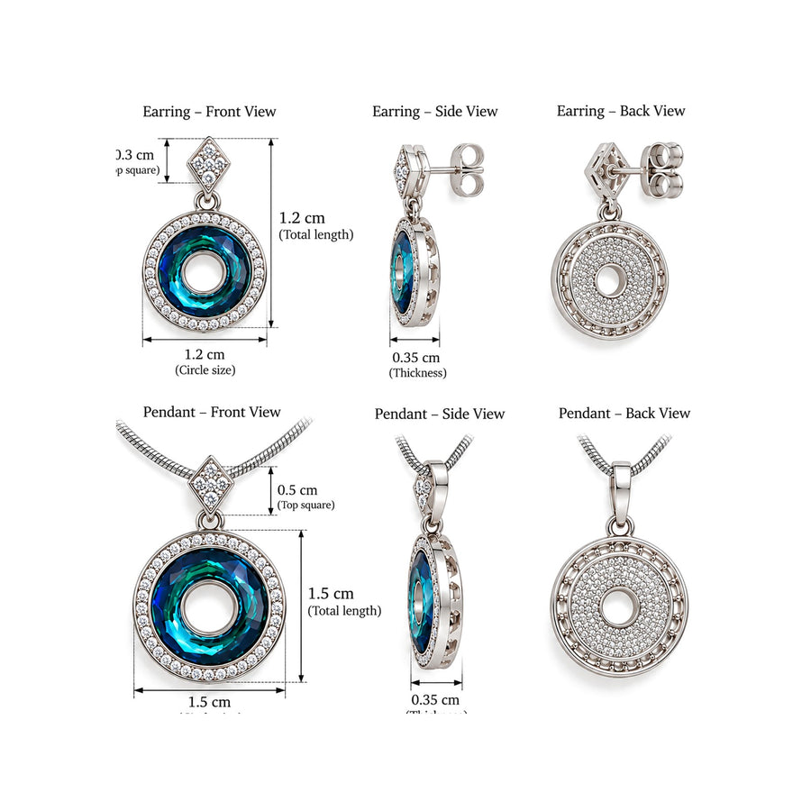 Swarovski Crystal Halo Pendant Set in sterling silver