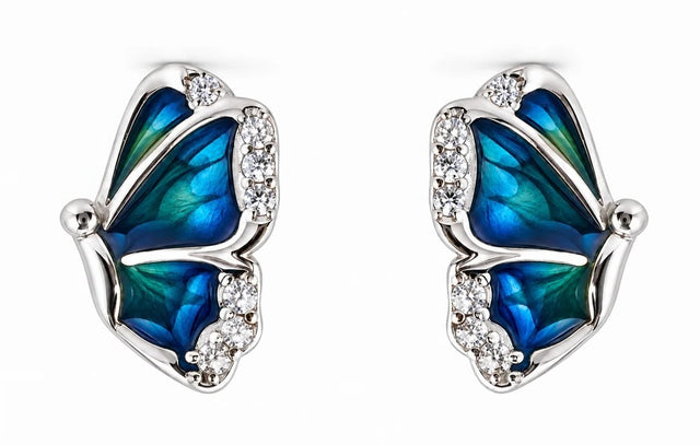 Enamel Wing Stud Earrings
