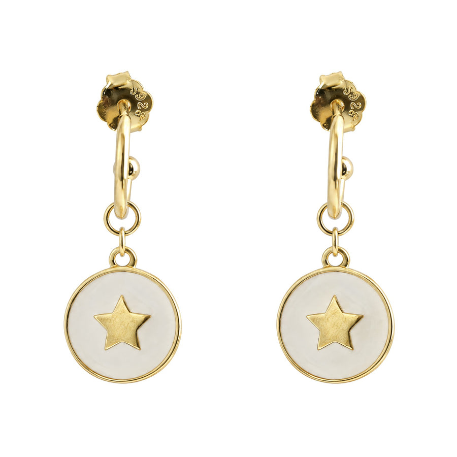 Star Charm Enamel Hoop Earrings - view 3