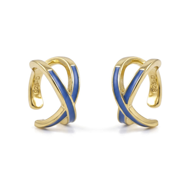Enamel Crossover Ear Cuffs