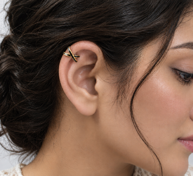 Enamel Crossover Ear Cuffs