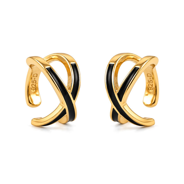 Enamel Crossover Ear Cuffs