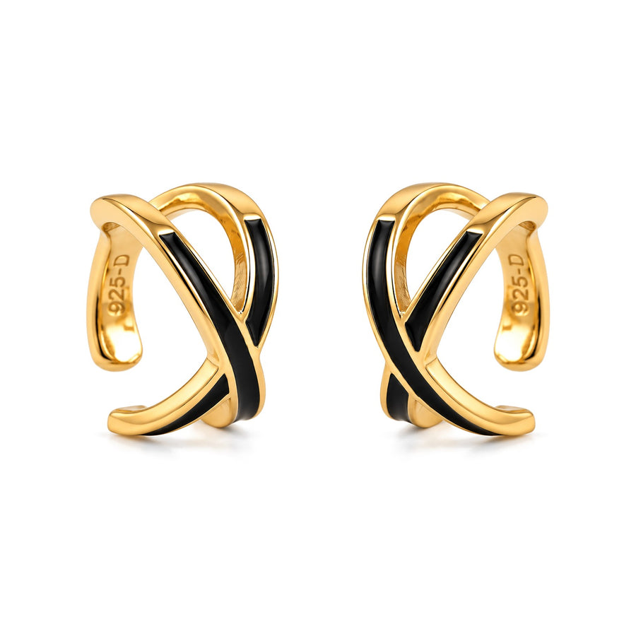 Enamel Crossover Ear Cuffs - view 4