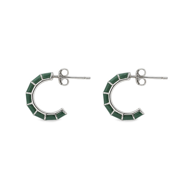 Enamel Segment Hoop Earrings