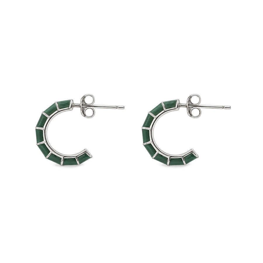 Enamel Segment Hoop Earrings - view 3