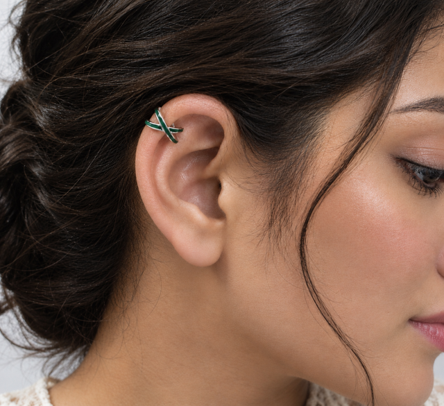 Enamel Crossover Ear Cuffs