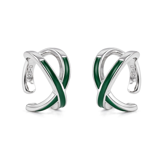 Enamel Crossover Ear Cuffs