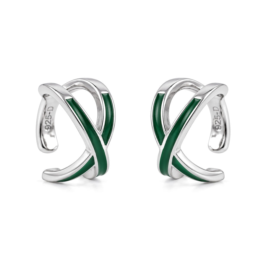 Enamel Crossover Ear Cuffs
