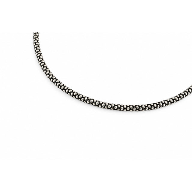 Close-up of the Italian Silver Pearl Charm Anklet