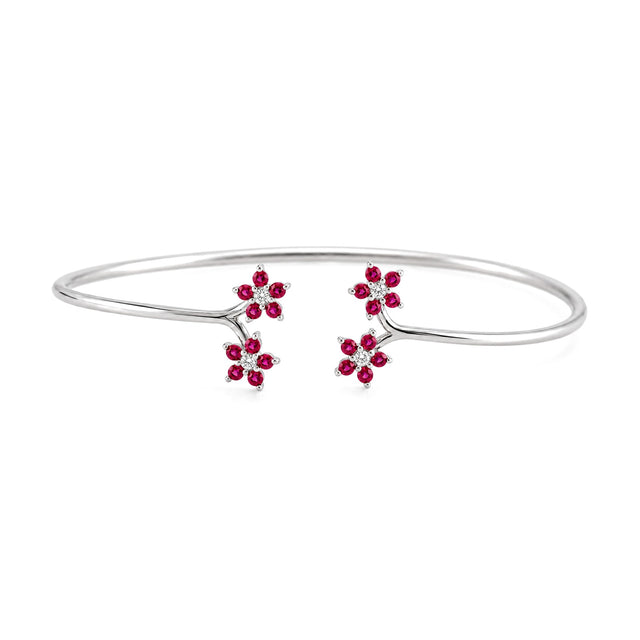 Floral Cluster Cuff Bracelet - view 4