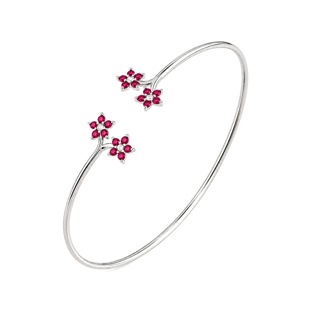 Floral Cluster Cuff Bracelet