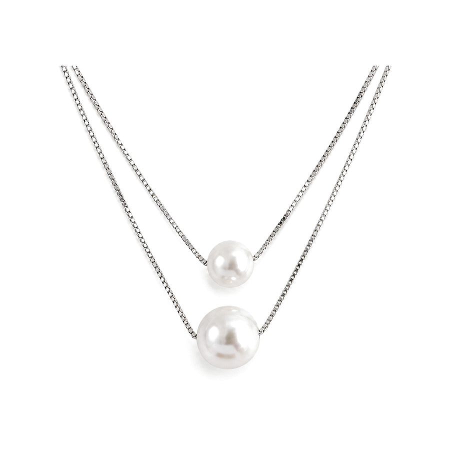 Freshwater Pearl Double-Layer Necklace, full length