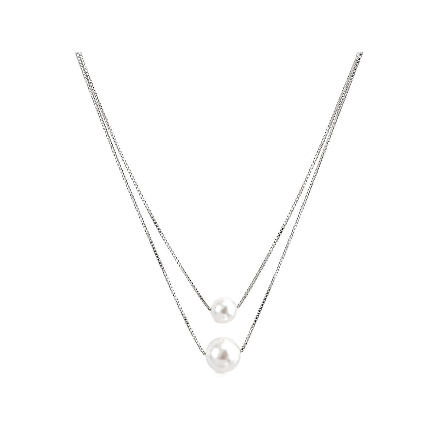 Freshwater Pearl Double-Layer Necklace with two delicate strands