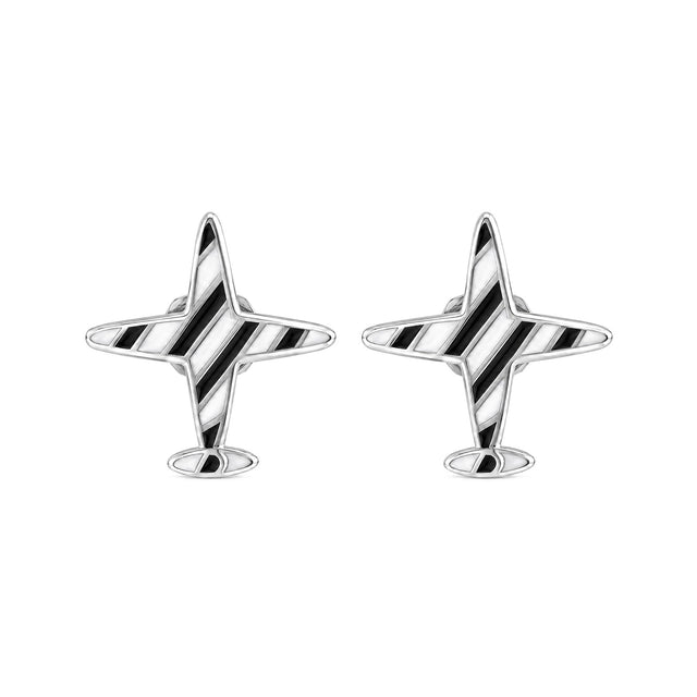 Airplane Enamel Stud Earrings