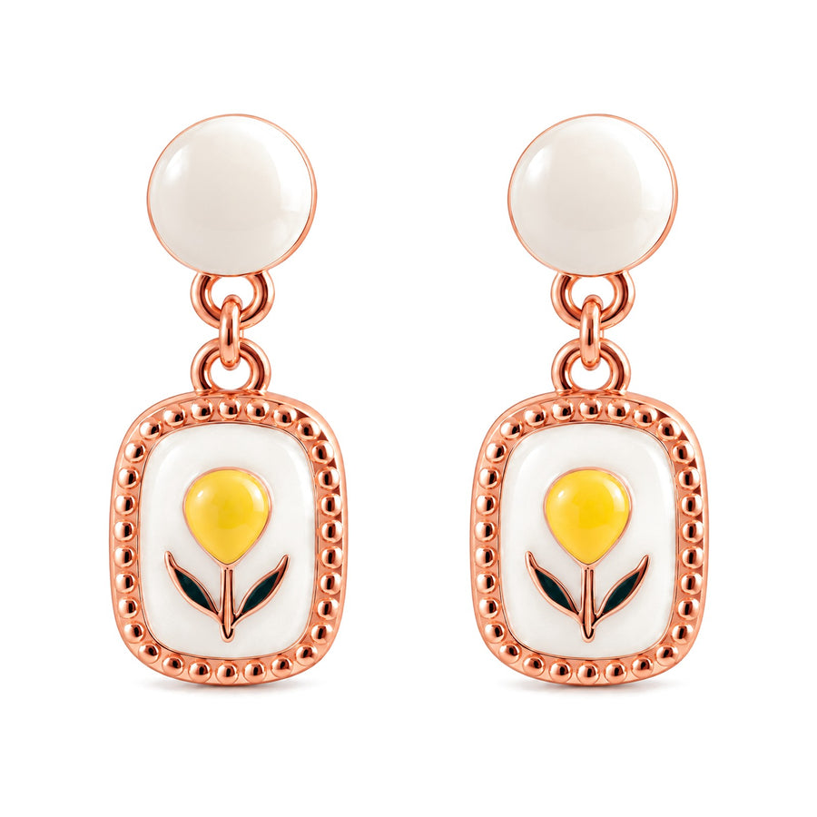 Tulip Enamel Drop Earrings