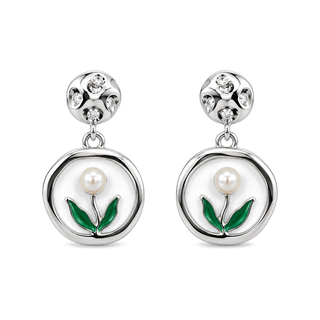 Tulip Pearl Drop Earrings