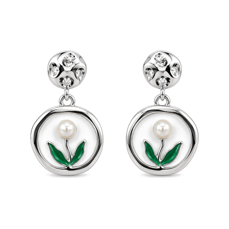 Tulip Pearl Drop Earrings