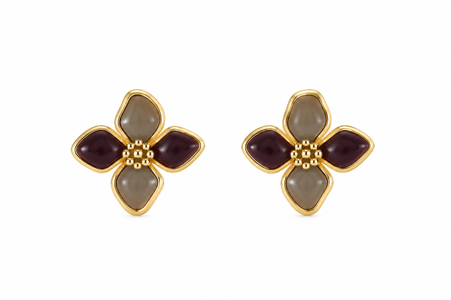 Mocha Bloom Stud Earrings