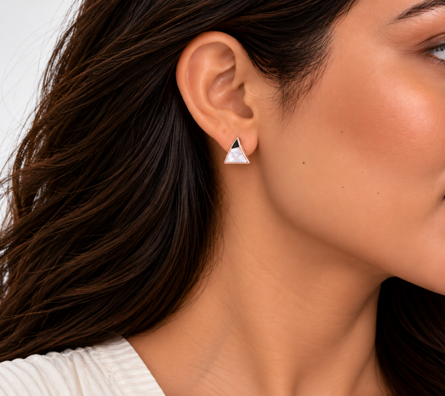 Geometric Muse Triangle Stud Earrings