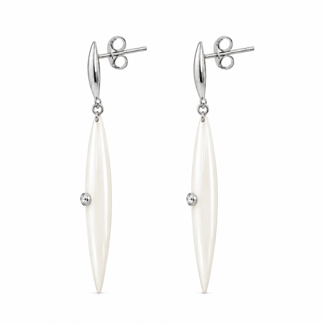 Ivory Ceramic Drop Earrings