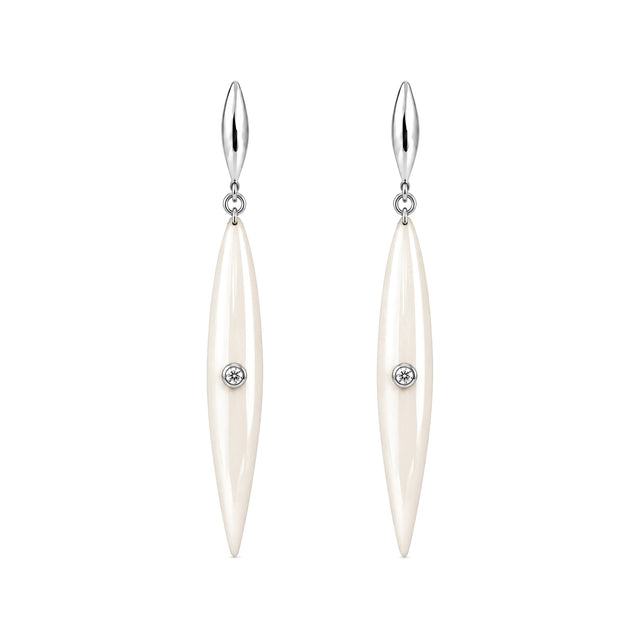 Ivory Ceramic Drop Earrings