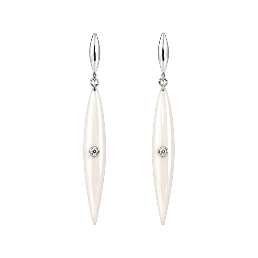 Ivory Ceramic Drop Earrings