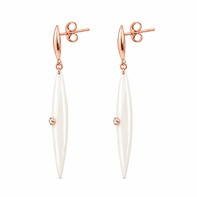 Ivory Ceramic Drop Earrings