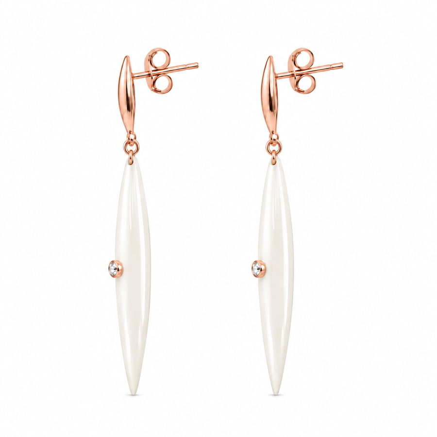 Ivory Ceramic Drop Earrings - view 5