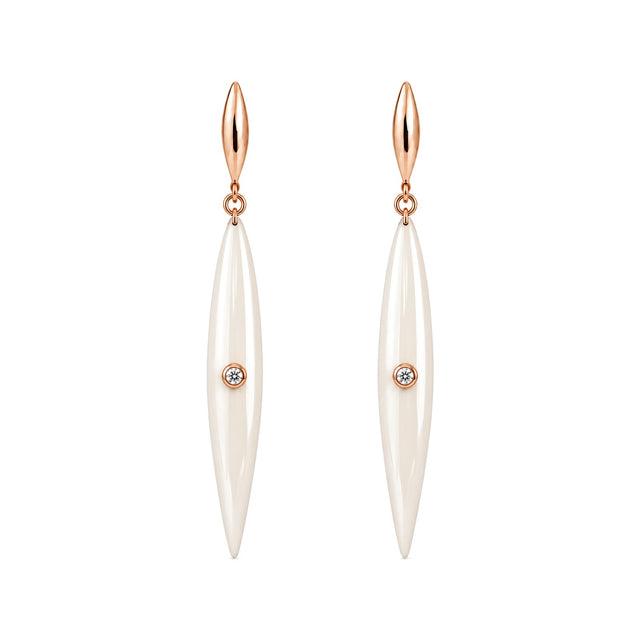 Ivory Ceramic Drop Earrings