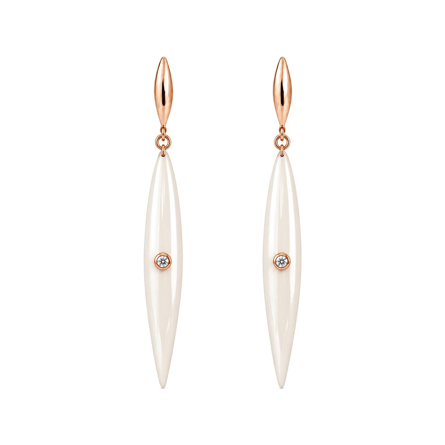 Ivory Ceramic Drop Earrings - view 4