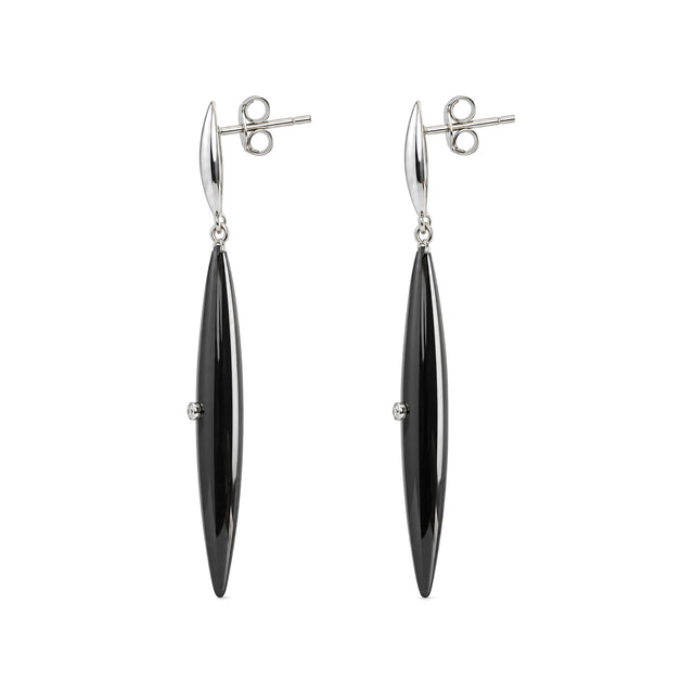 Black Ceramic Drop Earrings