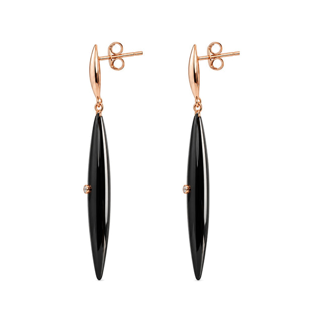 Black Ceramic Drop Earrings