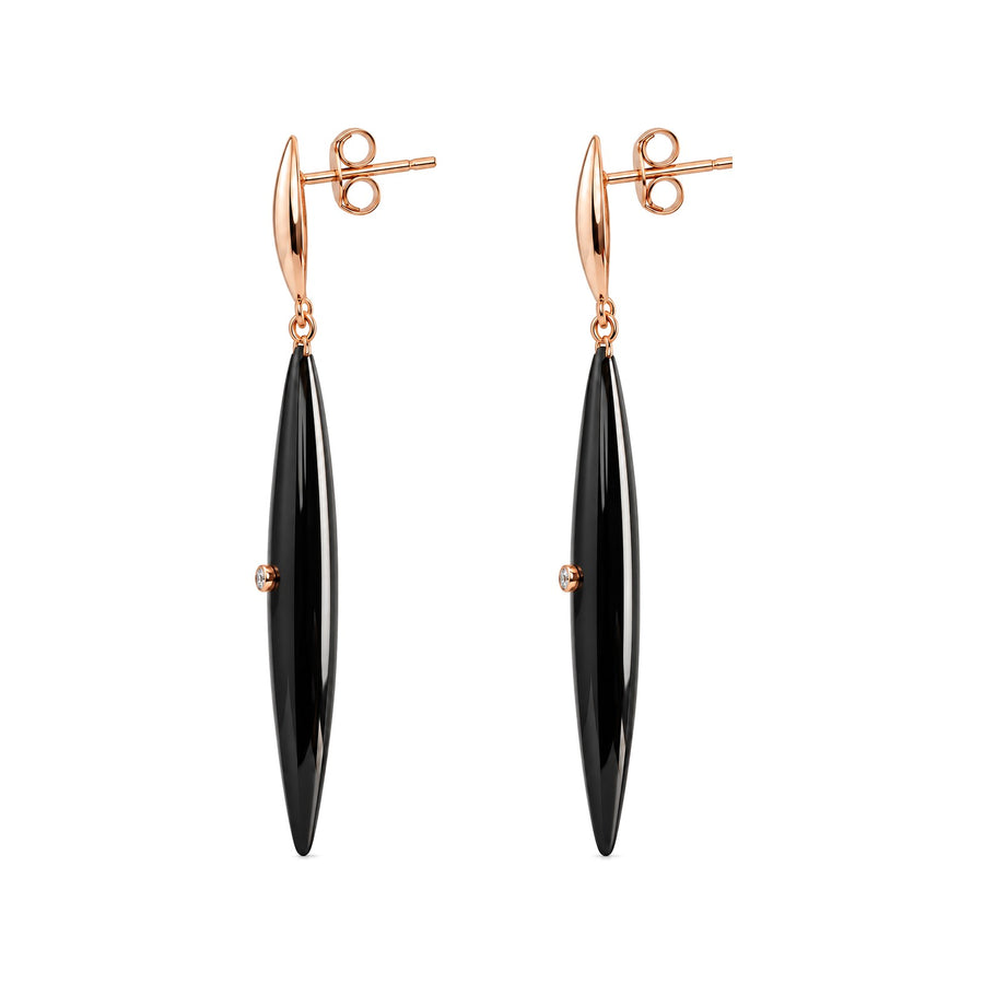 Black Ceramic Drop Earrings - view 5