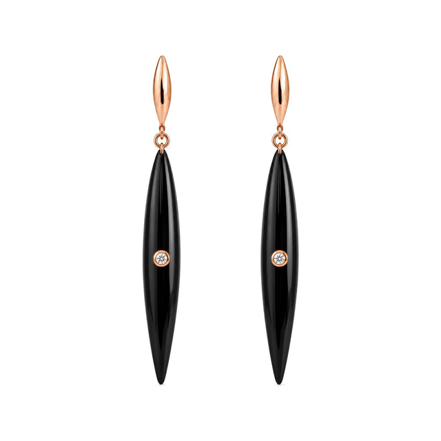 Black Ceramic Drop Earrings