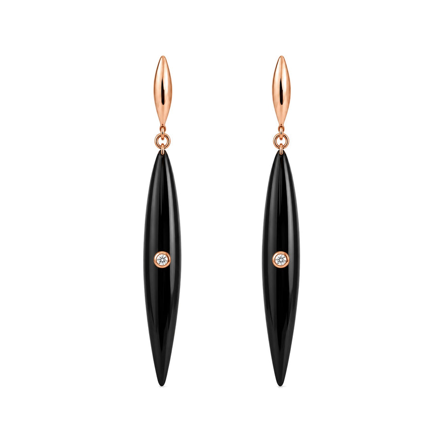 Black Ceramic Drop Earrings - view 4
