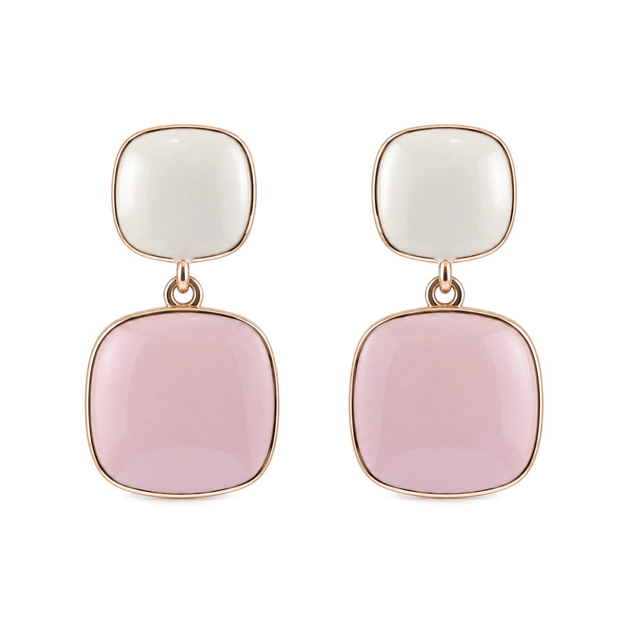 Blush Duo Enamel Drop Earrings