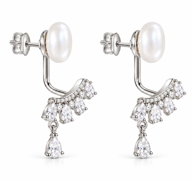 Pearl & Crystal 2-in-1 Earrings