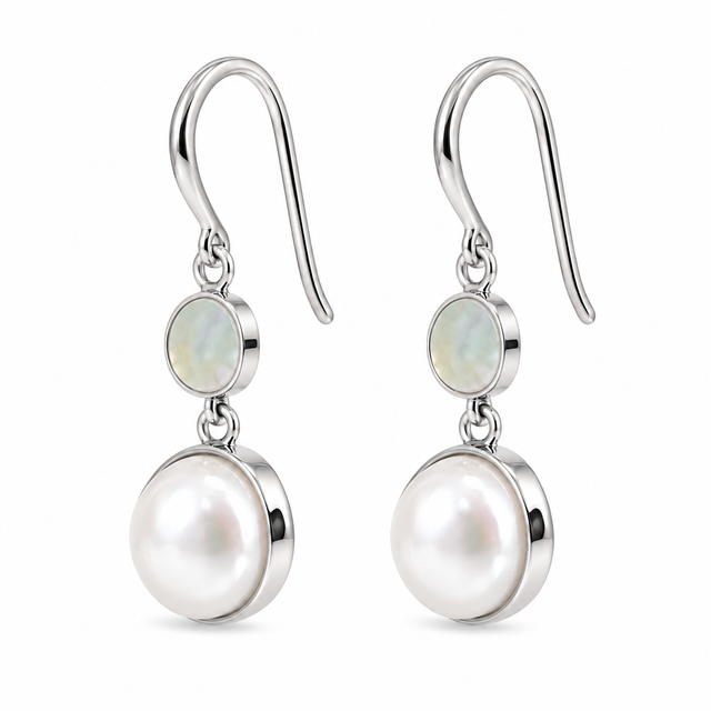 Freshwater Pearl Double Drop Earrings
