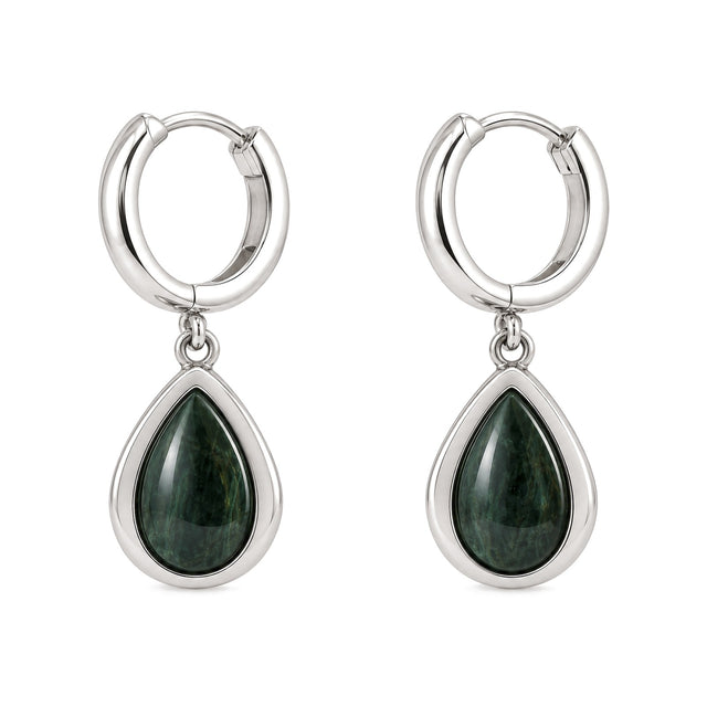 Malachite Teardrop Hoop Earrings