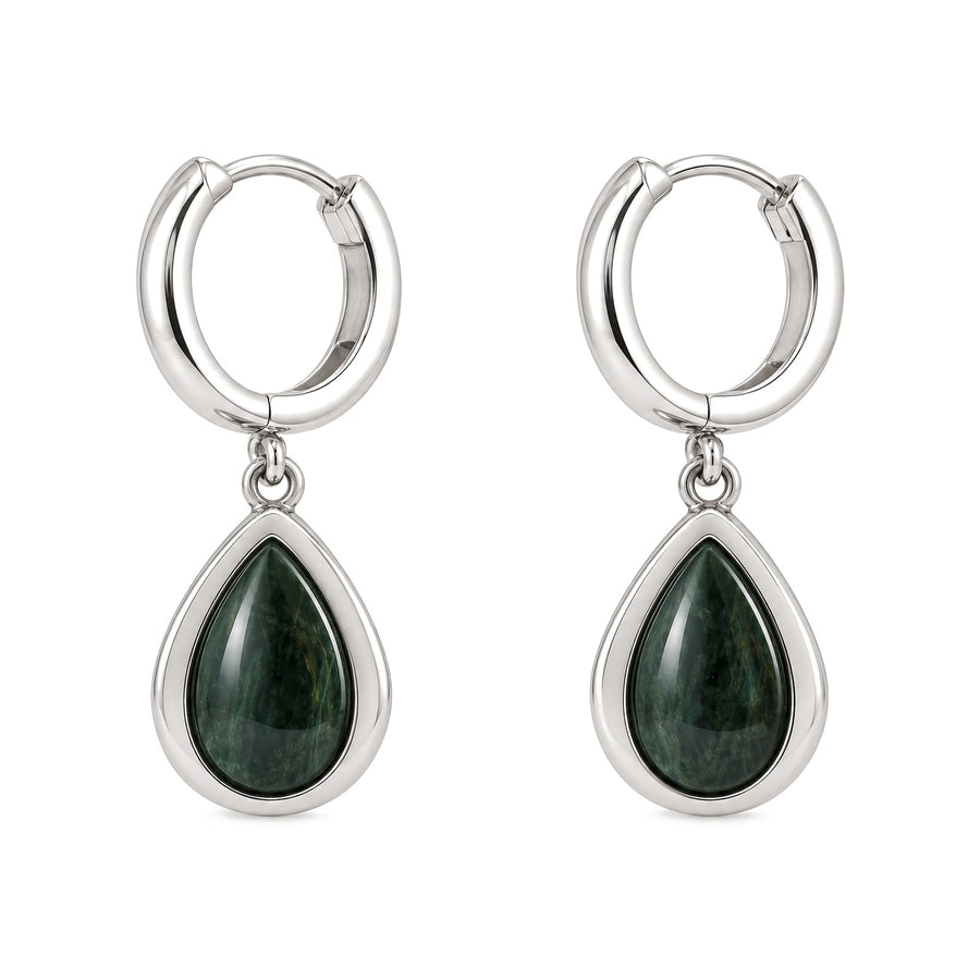Malachite Teardrop Hoop Earrings