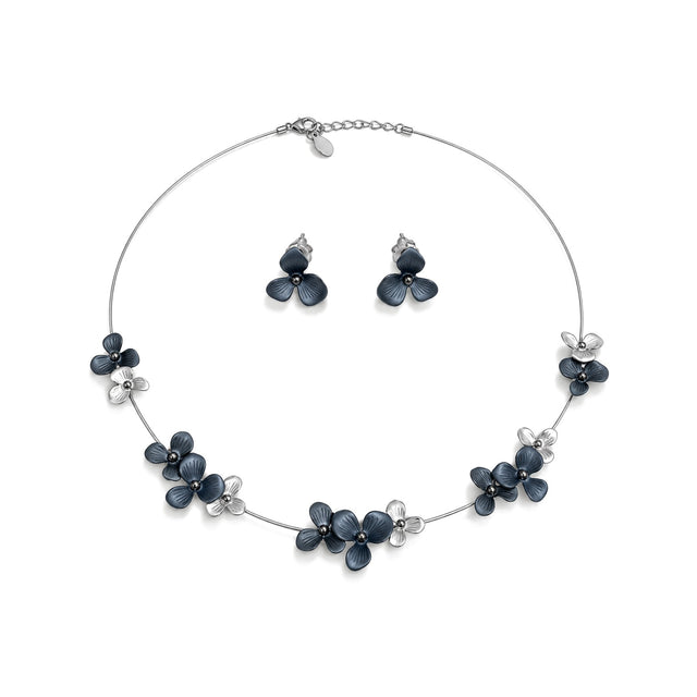 Silver Midnight Bloom Necklace