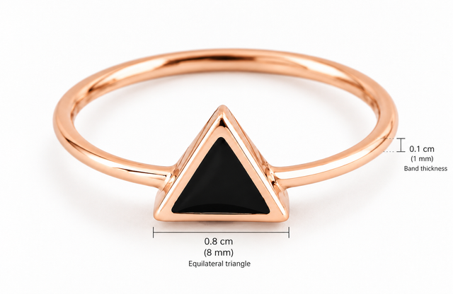 Triangle Black Enamel Ring - view 6