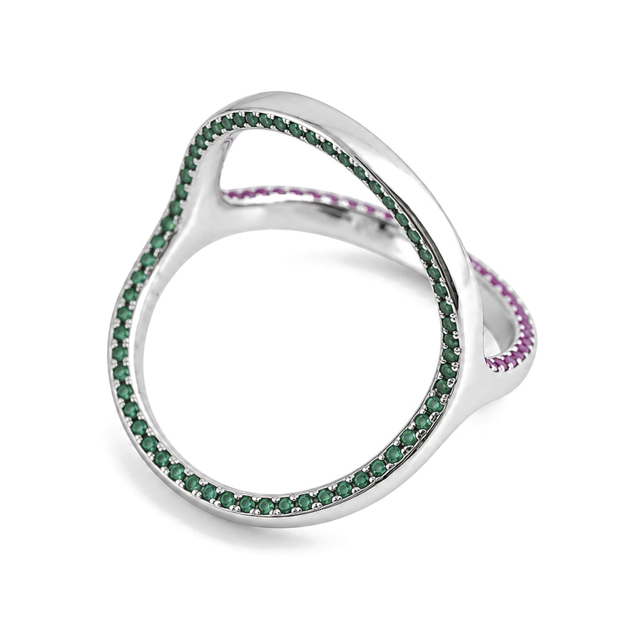 Tri-Colour Zircon Ring - view 2