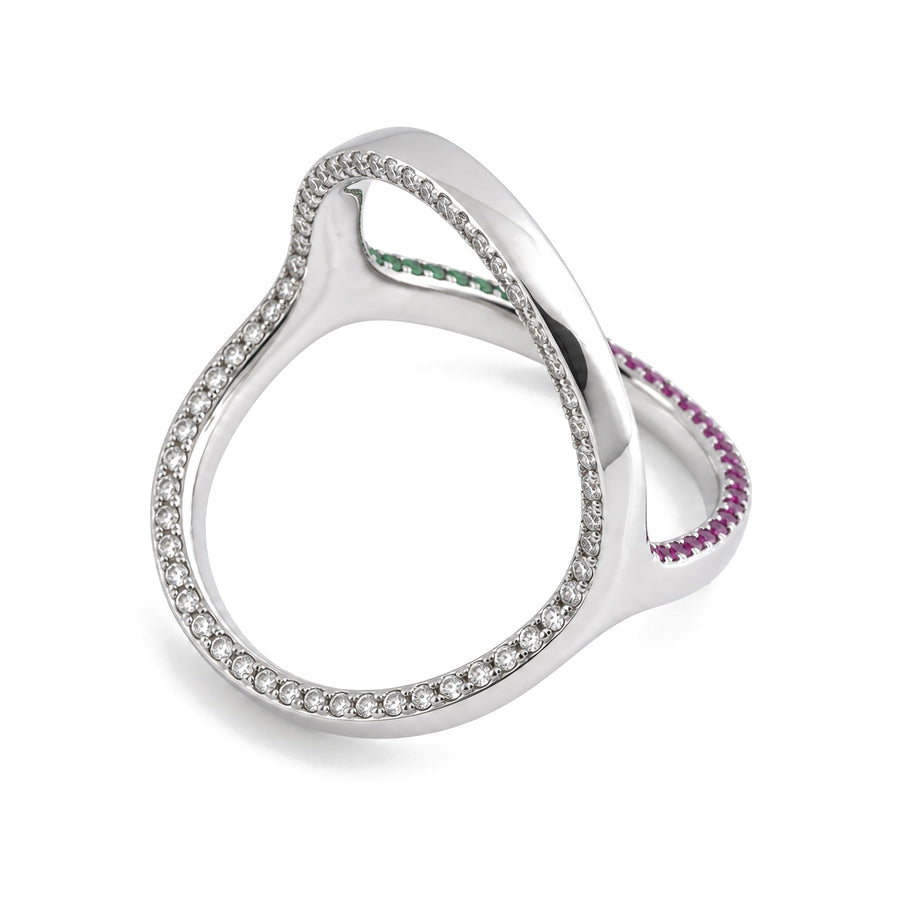 Tri-Colour Zircon Ring - view 4