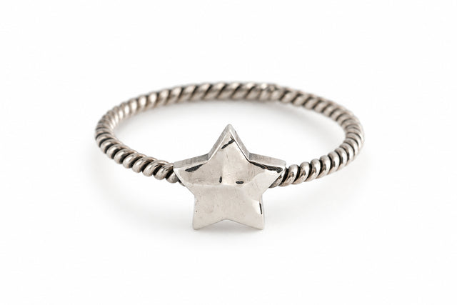 Oxidised Silver Star Ring