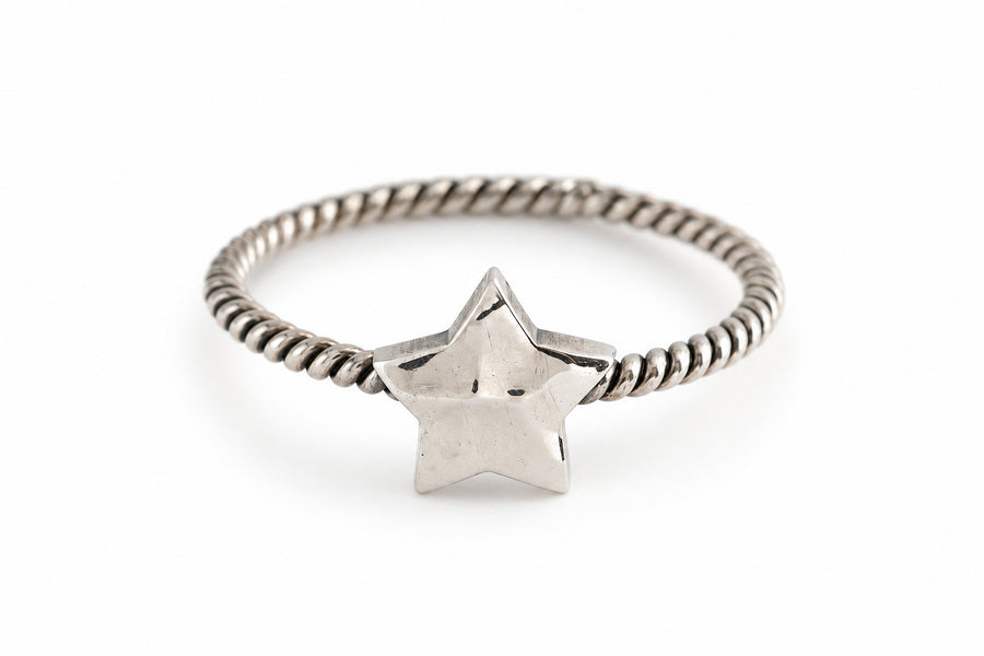 Oxidised Silver Star Ring - view 3