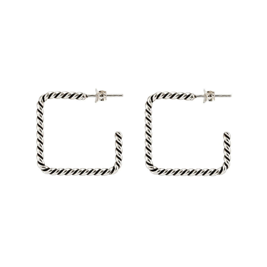 Twisted Rope Square Hoop Earrings
